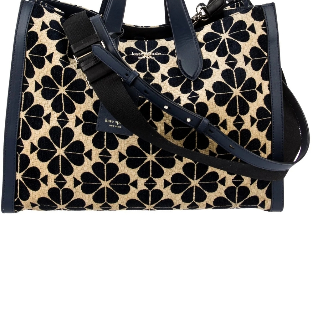 Kate Spade Black and Tan Floral Satchel